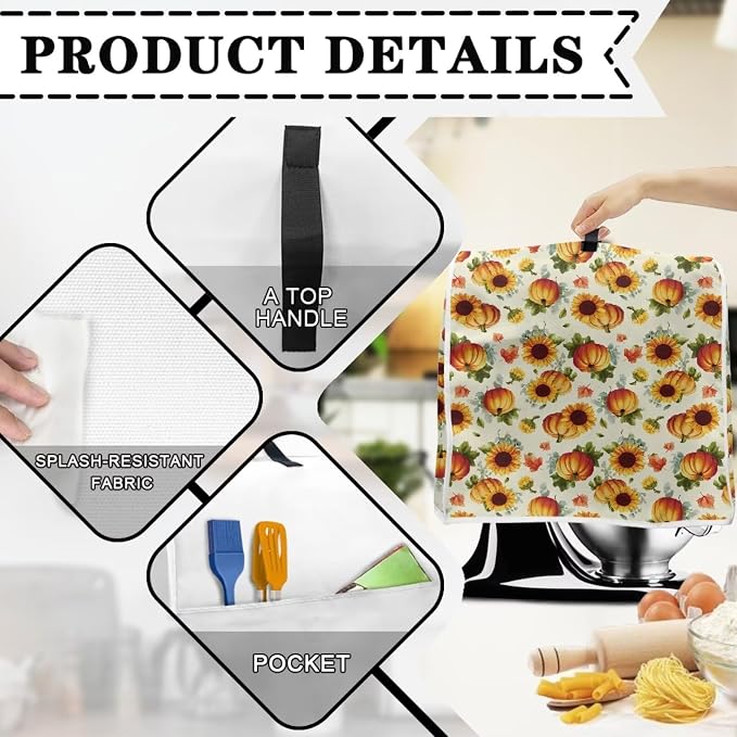 Sunflower Mixer Cover for Kitchen Aid 6-8 Qt Mixer Small Appliance Dust Covers - Image 3