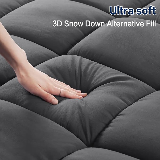SOPAT Mattress Topper King Size Extra Thick Mattress Pad 8-21" Deep Pocket Soft - Image 2
