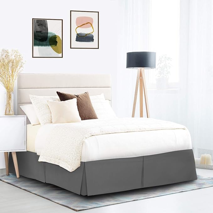 Nestl Dark Gray Twin XL Bed Skirt - Image 9