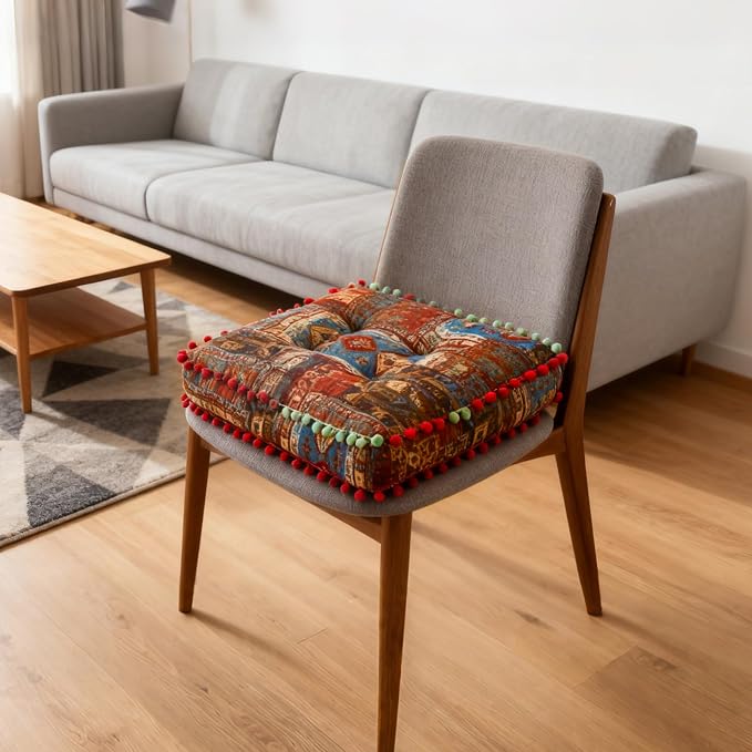 Bohemian Seat Cushion，Indoor & Outdoor 16.5" x 16.5" Seating Cushion - Image 6