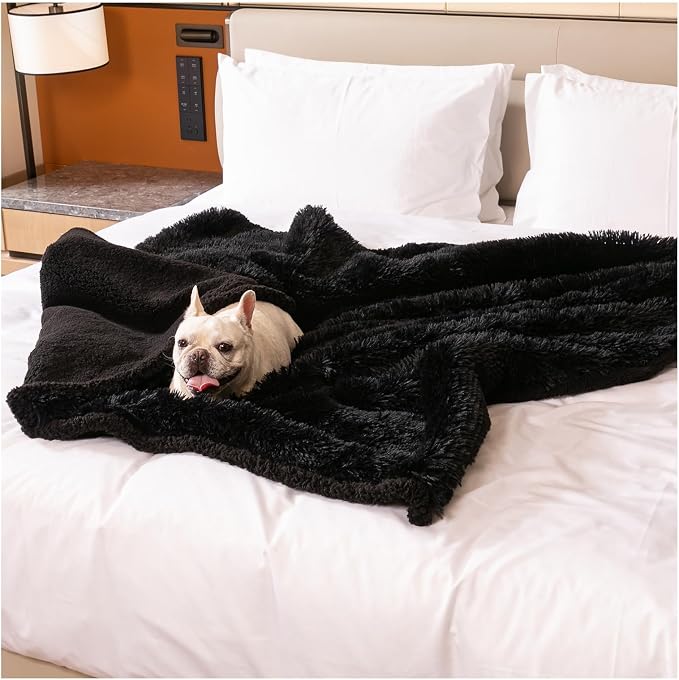 Black Pet Calming Couch Throw Blankets - Image 7