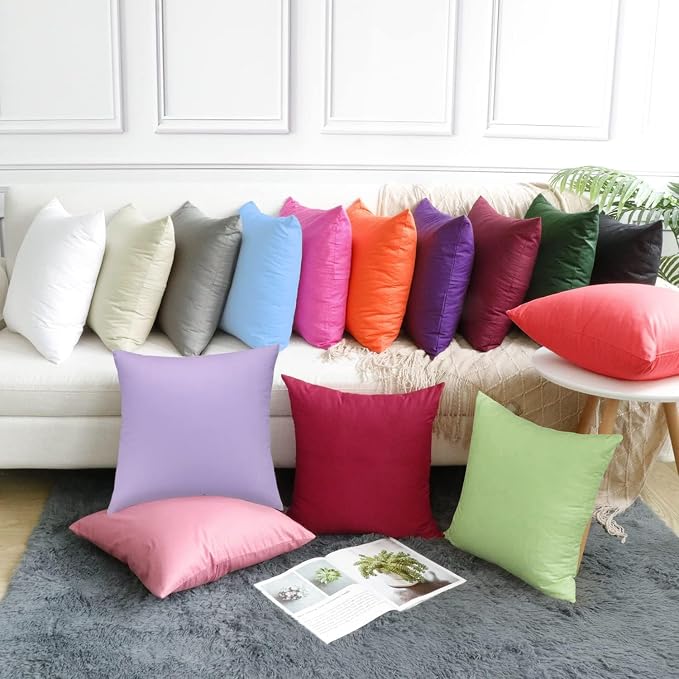 Thmyo 4-Pack 100% Cotton Comfortable Solid Decorative Throw Pillow Case Square - Image 4