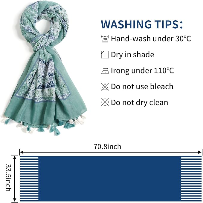 Scarf for Women Lightweight Soft Floral Leopard Printed Scarves Fall Winter - Image 3
