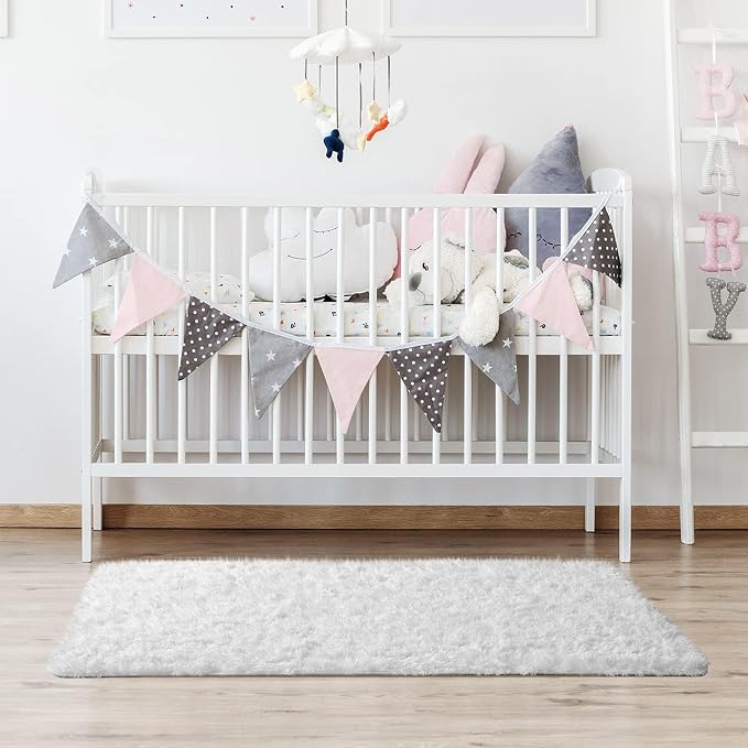 Ophanie White Rugs for Bedroom Fluffy, Girls Kids Baby Shaggy Shag Fuzzy Soft - Image 5