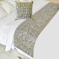 The HomeCentric King/Queen/Twin Silver Decorative Bed Runner Twin 53"x18" Bed by TheHomeCentric