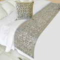 The HomeCentric King/Queen/Twin Silver Decorative Bed Runner Full 68"x18" Bed by TheHomeCentric