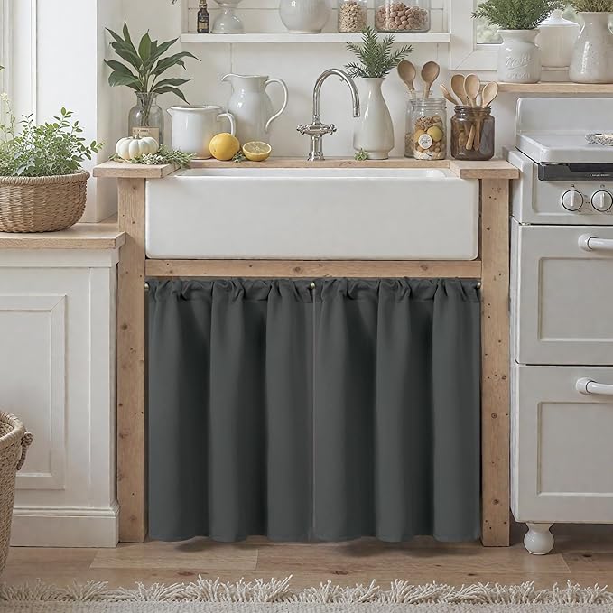 BGment Blackout Cafe Curtains 30 Inch Length - Image 3