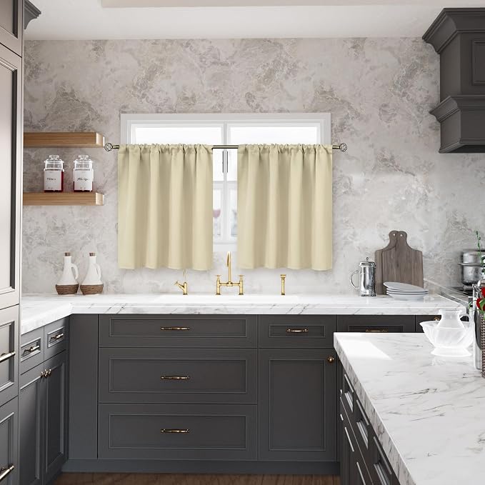 BGment Blackout Kitchen Curtains 36 Inch Length - Image 2