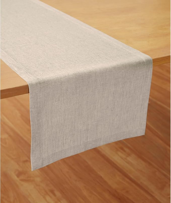 Solino Home Linen Light Natural Table Runner 72 Inches Long by SolinoHome
