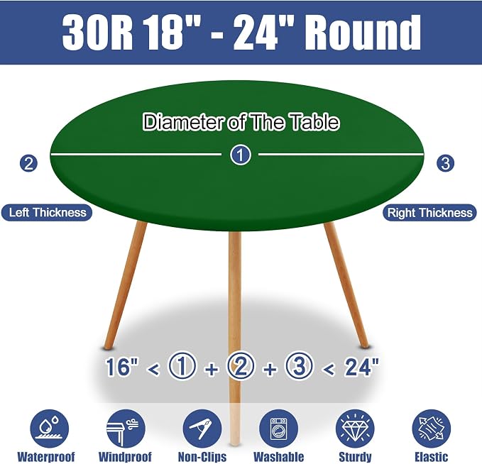 Round Spandex Tablecloth, Elastic Fitted Waterproof Tablecloths - Image 8