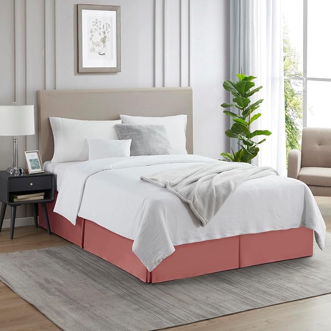 Nestl Pink Clay Twin XL Bed Skirt - Image 4