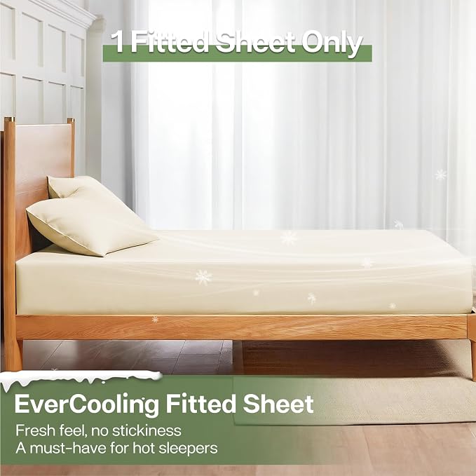 MR&HM Queen Fitted Sheet Only, Ultra-Soft Rayon Derived from Bamboo & Polyester - Image 3