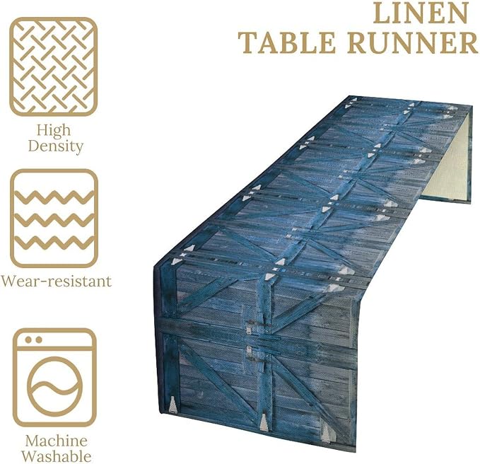 Barn Door Table Runner Farmhouse Vintage Rustic Wooden Countryside Kitchen - Image 7