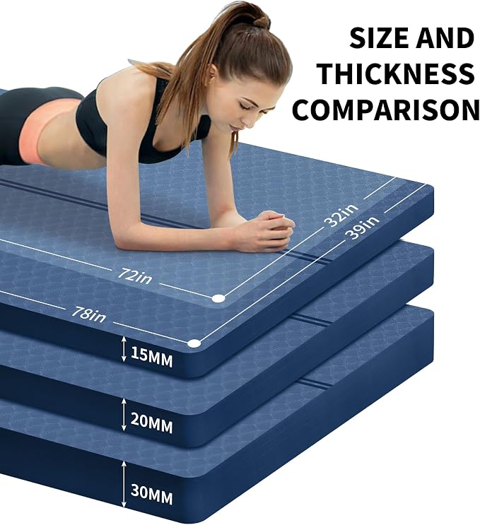 nuveti Large Exercise Mat - 15mm/20mm/30mm Thick Yoga Mat | Workout Mat - Image 4