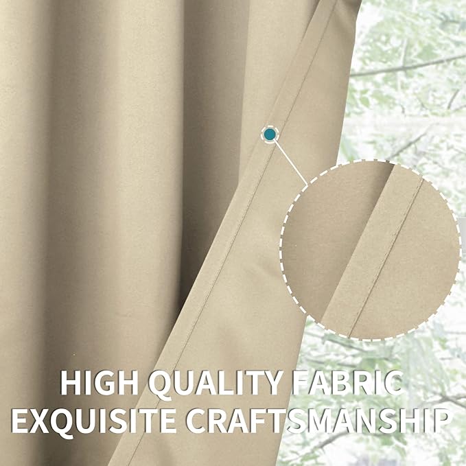 BGment Beige Short Curtains 30 Inches Length - Image 6