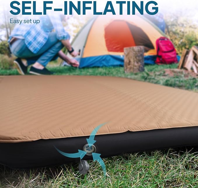 LOSTHORIZON Air & Foam Camping Mattress, Self-Inflating Sleeping Pad, 4.5" Thick - Image 5