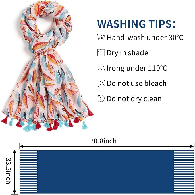 Scarf for Women Lightweight Soft Floral Leopard Printed Scarves Fall Winter - Image 3