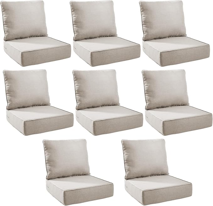 Outdoor Cushion Set for Furniture Patio Furniture, UV Resistant, Water Resistant by PLANNTONNEO