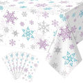 6 Pieces Christmas Snowflake Party Tablecloth Decorations, Plastic Purple and by JectivsPartyDecorations