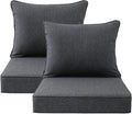 Outdoor Patio Chair Cushions Set, Water-Repellent, Fade Resistant, Deep Seat by Unimatta
