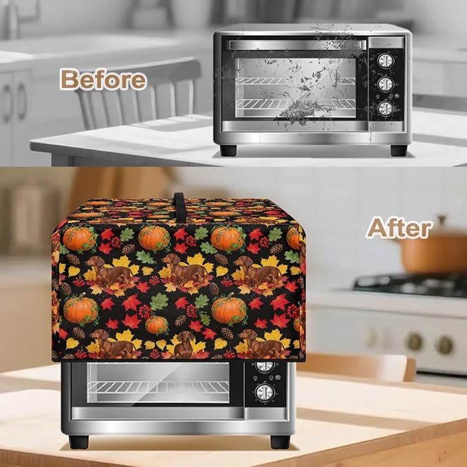 Microwave Dust Cover, Thanksgiving Dog Heat-Resistant Waterproof Polyester - Image 4