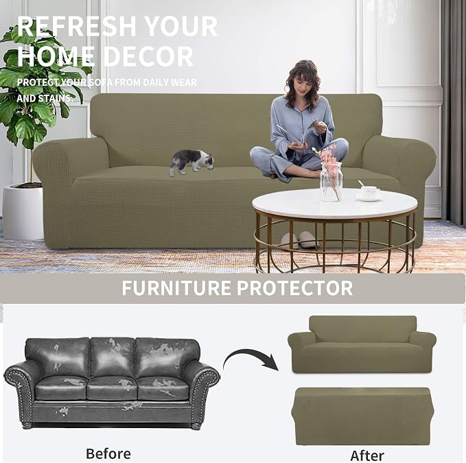 Easy-Going Stretch Sofa Slipcover 1-Piece Sofa Cover Furniture Protector Couch - Image 4