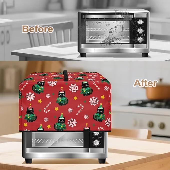 Microwave Ovens Dust Cover, Christmas Cat Polyester Waterproof Countertop - Image 4