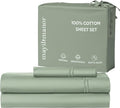 100% Natural Cotton Bed Sheets | 500 TC Single-Ply Sateen Weave Twin Sheets Set by MayilManor