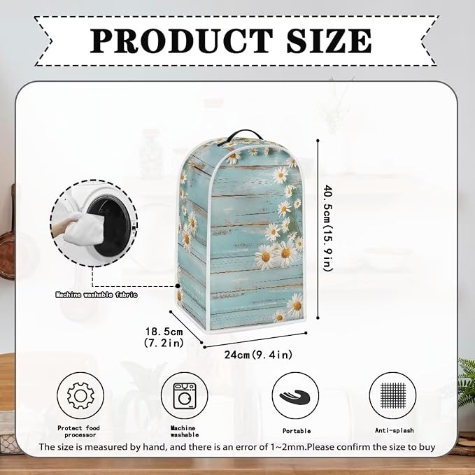 Daisy Blender Cover Teal Wood Appliance Dust Cover Universal - Image 5