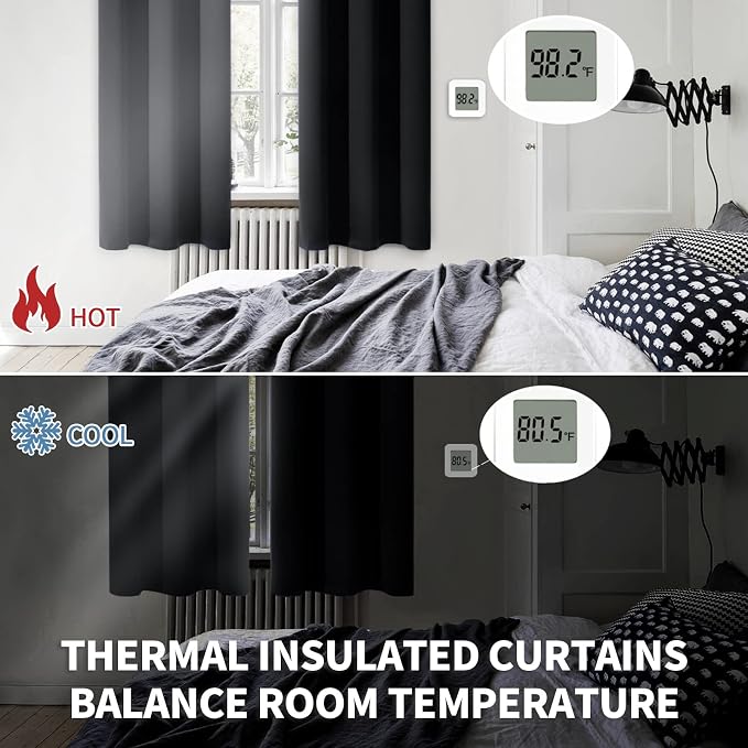 BGment Black Small Curtains 30 Inch Length - Image 4