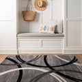 Rugshop Wavy Circles Design Area Rug, Carpet by Rugshop