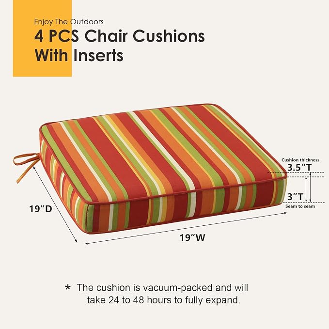 Outdoor Square Corner Seat Cushion, Non Slip Seat Cushion Pads - Image 5