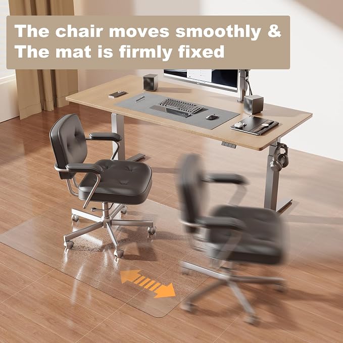 60"x75" Computer Chair Mat for Hardwood, PVC Office Mat for Hardwood Floor - Image 4