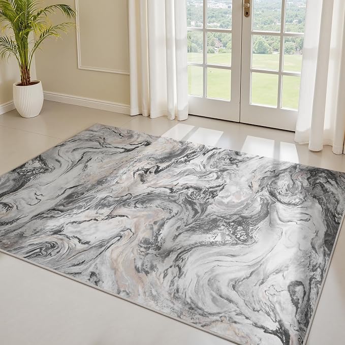 3x5 Washable Area Rugs for Living Room, Modern Abstract Rug Entryway Kitchen - Image 3