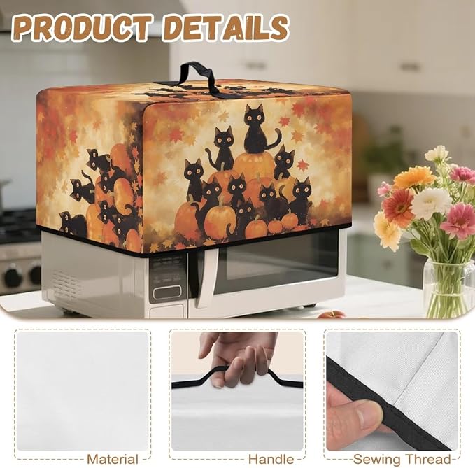 Microwave Oven Dust Cover, Thanksgiving Cat Heat-Resistant Waterproof Microwave - Image 7