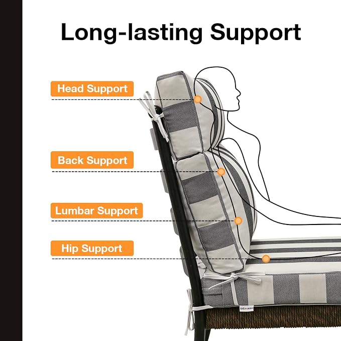 Outdoor Separate High Back Chair Cushion Seat Pads, Rocking Chairs - Image 4