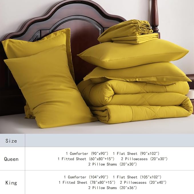 NTBAY King Comforter Set with Sheets, 7 Pieces Soft and Breathable King Bedding - Image 7