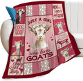 Goat Blanket Just A Girl Who Loves Goats Sheep Lamb Print Throw Blankets by feorafei