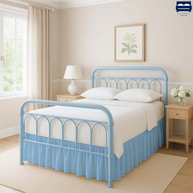 Ruffled Bed Skirt with Split Corners-Dust Ruffle - Image 2