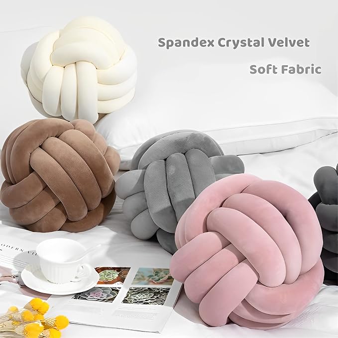 Knot Ball Pillows, Round Throw Pillow Cushion Home Decoration Soft Plush Pillow - Image 4