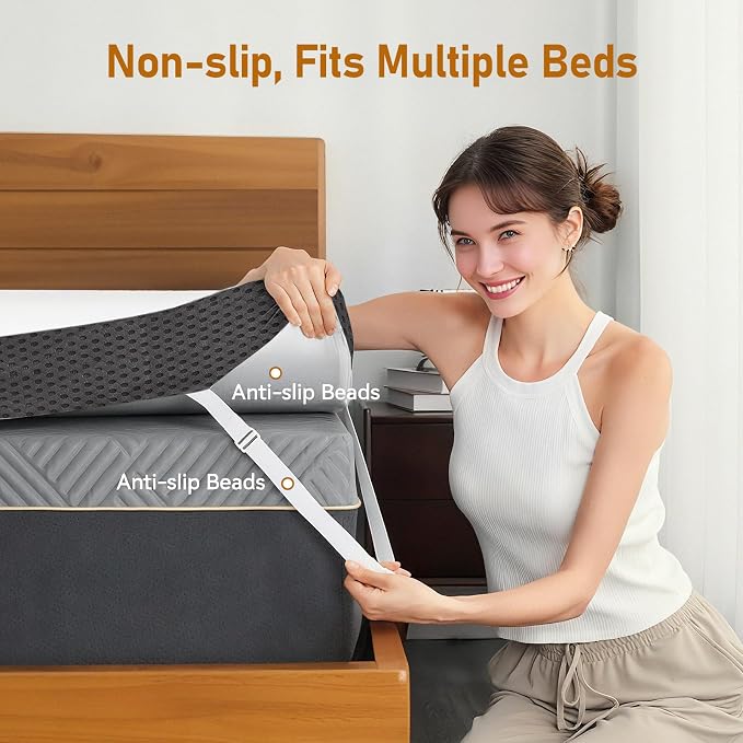 Glendan Firm Mattress Topper Queen: 3 Inch High Density Foam Mattress Pad - Image 7