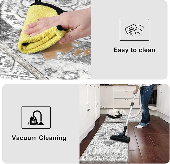 KIMODE Kitchen Rugs and Mats 2PCS Cushioned Anti Fatigue Kitchen Mat Non-Skid - Image 5