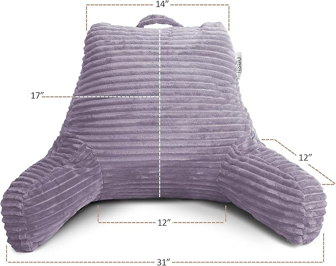 Hearth & Harbor Reading Pillow for Bed Adult – Back Pillow for Sitting in Bed - Image 6