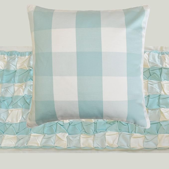 The HomeCentric King/Queen/Twin Aqua Decorative Bed Runner King 90"x18" Bed - Image 2