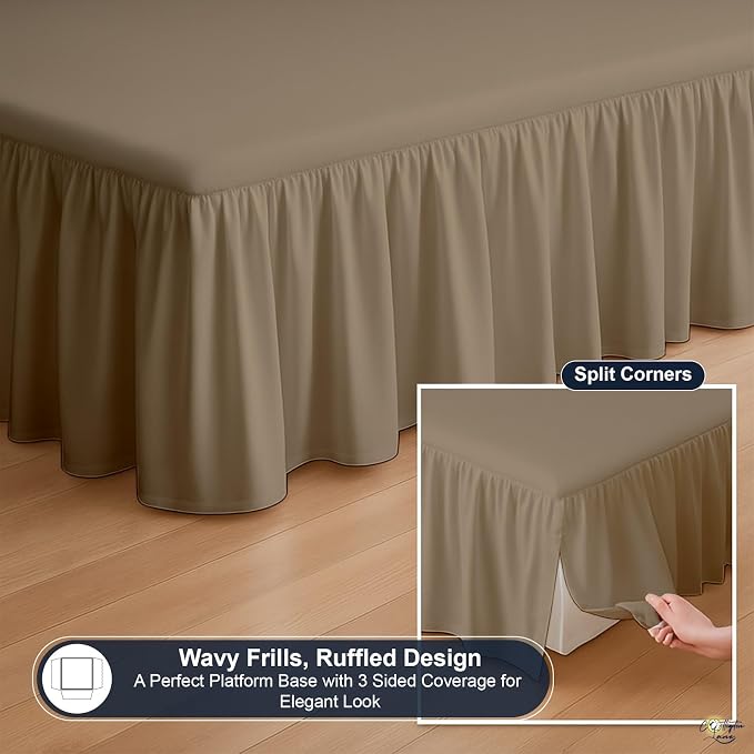 Cottington Lane Ruffled Bed Skirt Twin Size - Image 7