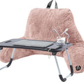Nestl Fur Reading Pillow with Laptop Lap Desk, Stylish Back Pillow by Nestl