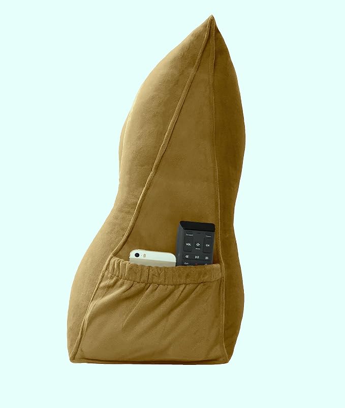 Triangular Reading Bed Rest Pillow Large Bolster Cushion Headboard Backrest - Image 2