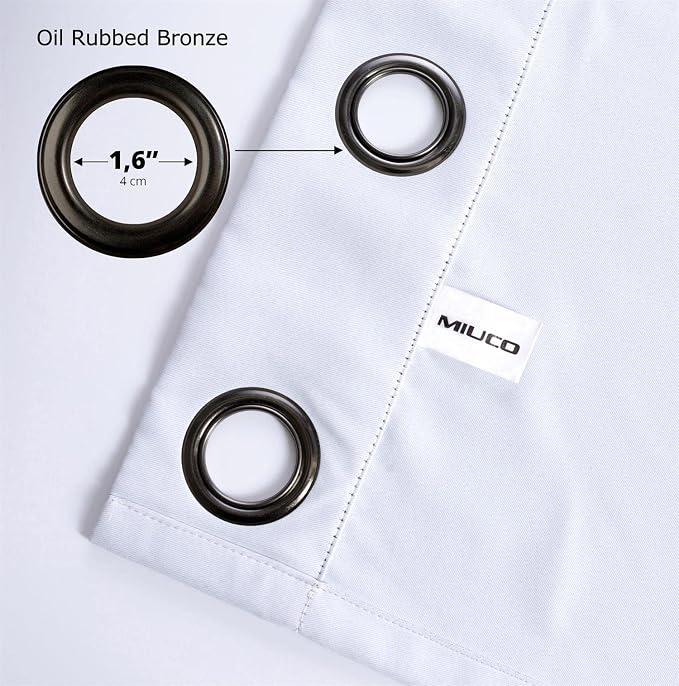 MIUCO Room Darkening Thermal Insulated Grommet Window Blackout Curtains - Image 6