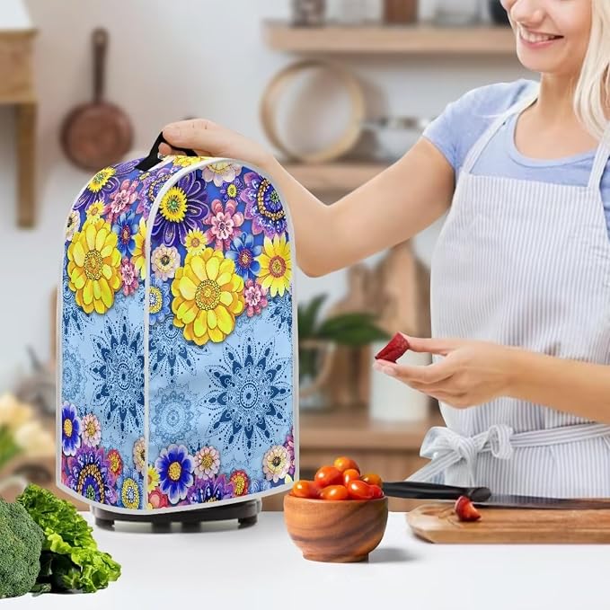 Boho Mandala Floral Toaster Cover 4 Slice Washable Blender Cover Kitchen Small - Image 2