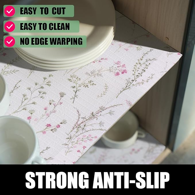 Floral Drawer and Shelf Liner for Cabinets, 12IN x 20FT Non-Adhesive and Strong - Image 2